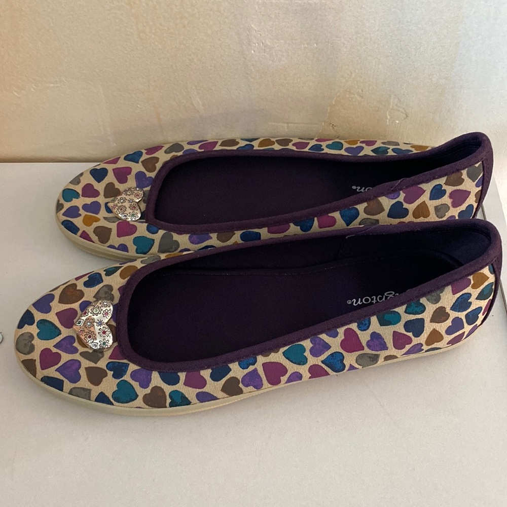 Brighton heart pattern canvas shoes “amour” size 8